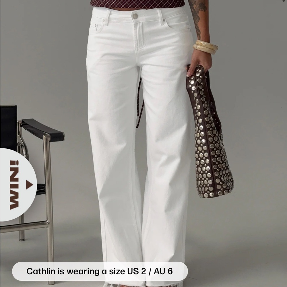 Princess Polly Sabryna Low Rise Straight Leg Jeans White